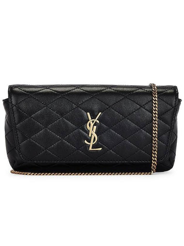 Gaby Chain Quilting Leather Cross Bag Black - SAINT LAURENT - BALAAN 1