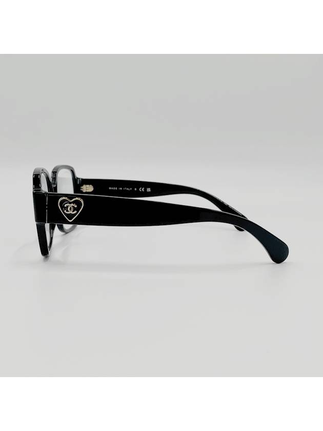 Eyewear CC Logo Heart Square Eyeglasses Black - CHANEL - BALAAN 6