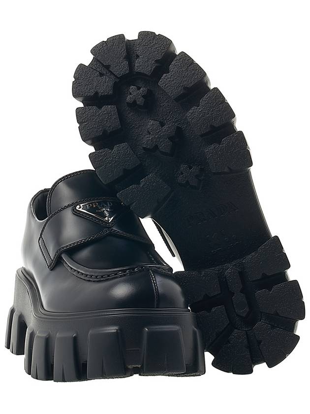 Monolith Brushed Leather Platform Loafers Black - PRADA - BALAAN 6