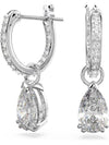 Stilla Pear Cut Hoop Earrings Silver - SWAROVSKI - BALAAN 1