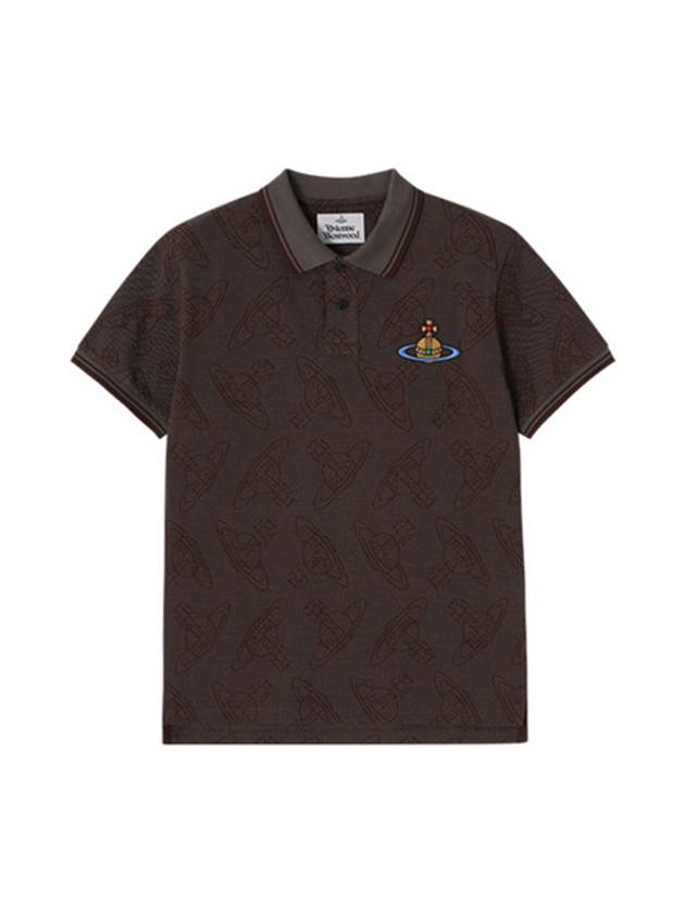 Classic All Over Logo Short Sleeve Cotton Polo Shirt Brown - VIVIENNE WESTWOOD - BALAAN 2