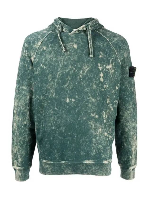 Wappen Tie-Dye Brushed Hoodie Green - STONE ISLAND - BALAAN 3