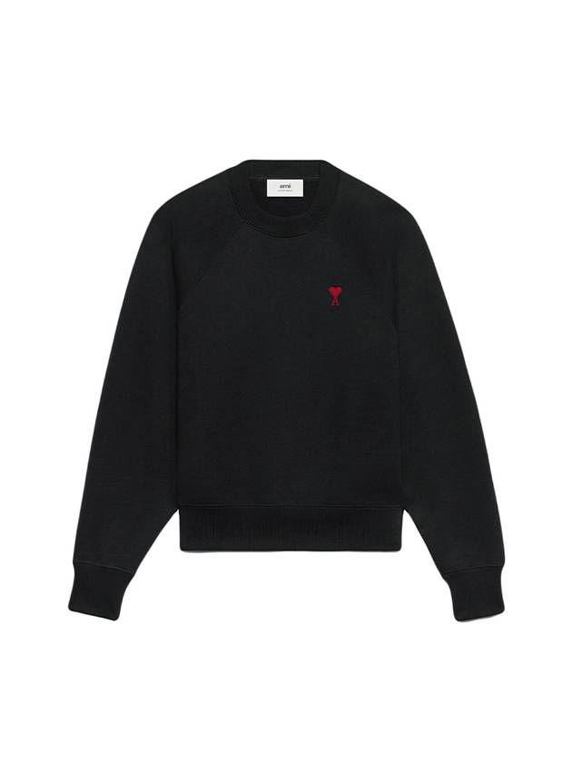 Small Heart Logo Sweatshirt Black - AMI - BALAAN 2