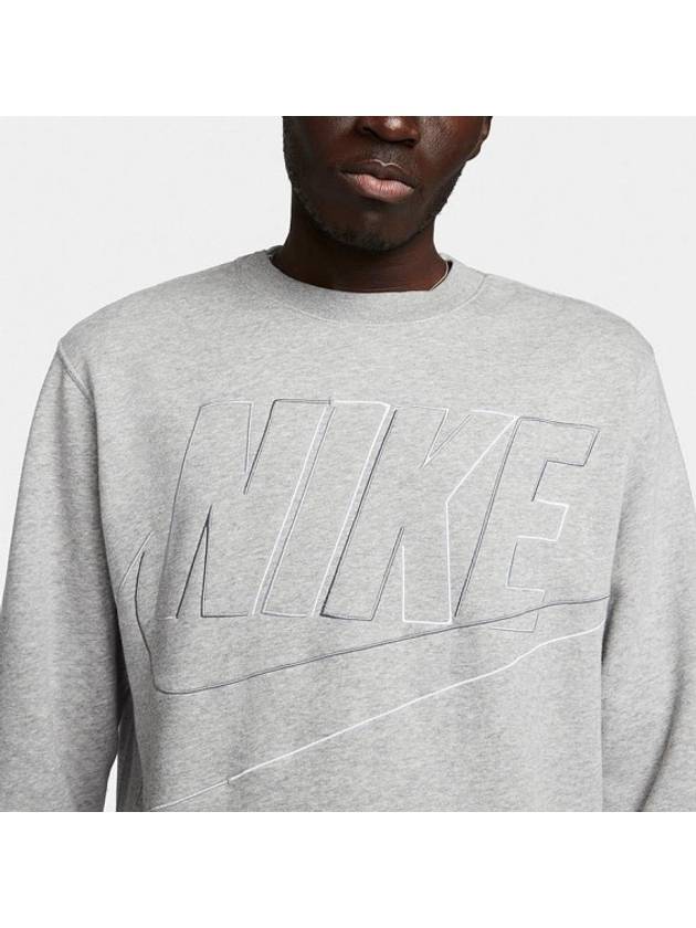 Club Fleece Crew Neck Dark Gray Heather Asia DX0530 063 - NIKE - BALAAN 5