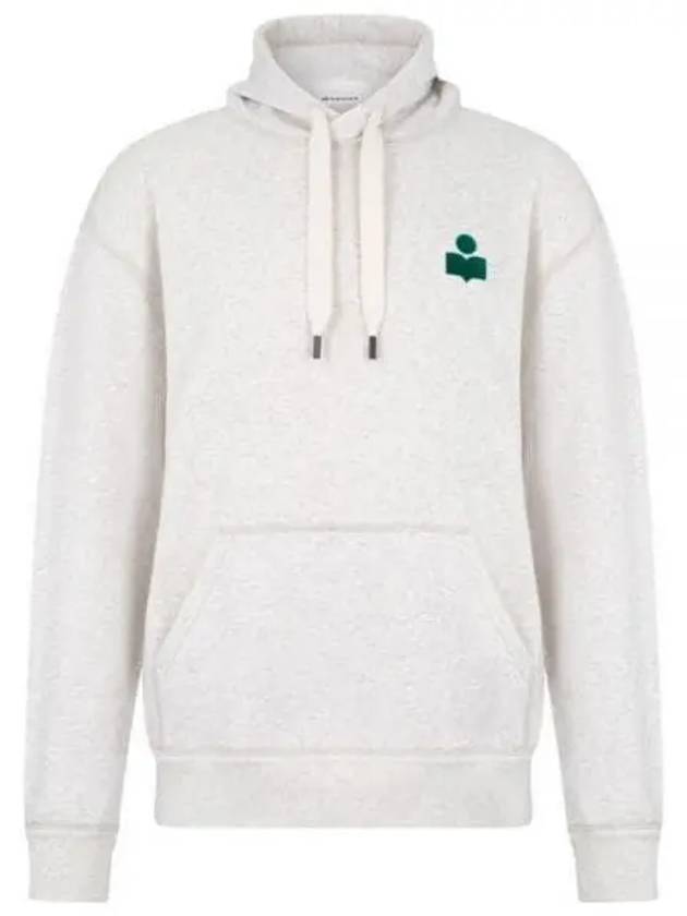 Matte Logo Print Hoodie Emerald Ecru - ISABEL MARANT - BALAAN 2