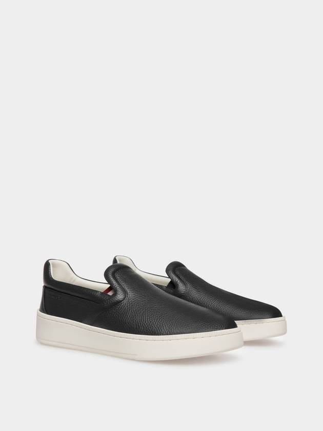 Raise Grained Leather Slip-Ons Black - BALLY - BALAAN 3