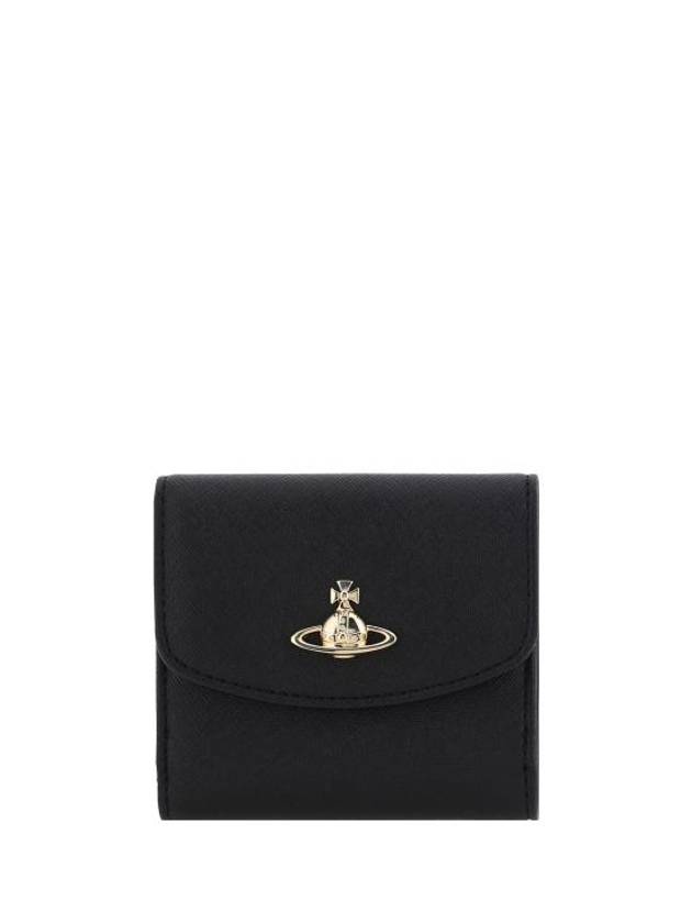 ORB Logo Half Wallet Black - VIVIENNE WESTWOOD - BALAAN 1