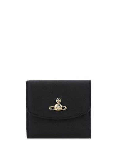 ORB Logo Half Wallet Black - VIVIENNE WESTWOOD - BALAAN 1