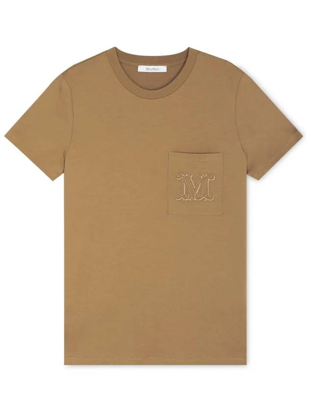 Women s Papaia Camel Short Sleeve T shirt 21946011600 003 - MAX MARA - BALAAN 4