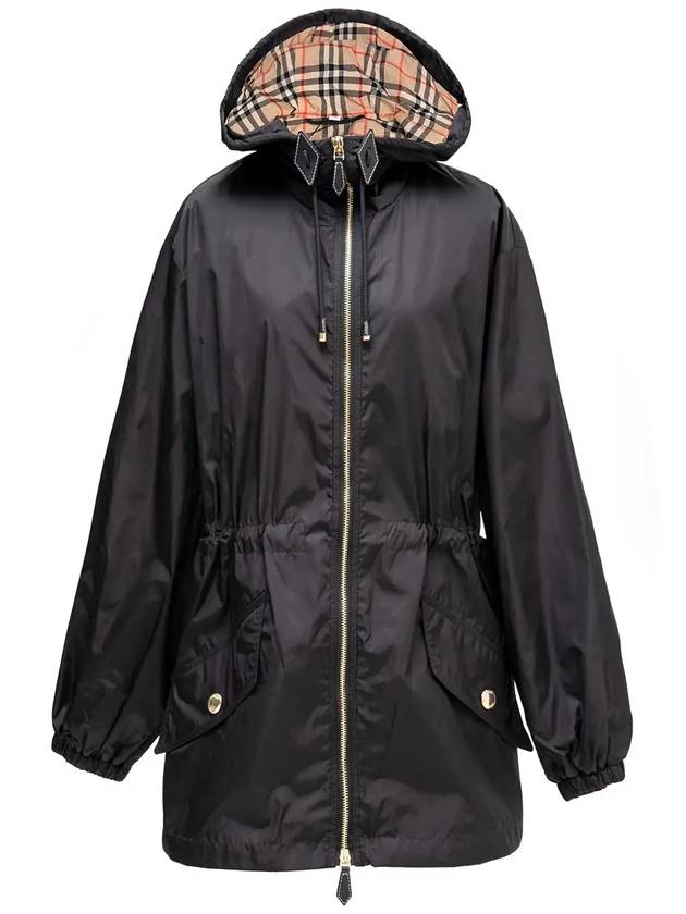 Nylon Lightweight Hooded Jacket Black - BURBERRY - BALAAN 3