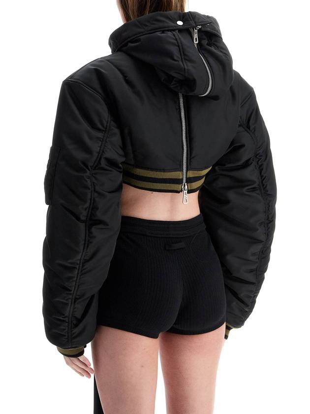 The Quilted Cropped Bomber Jacket Black - JEAN PAUL GAULTIER - BALAAN 4