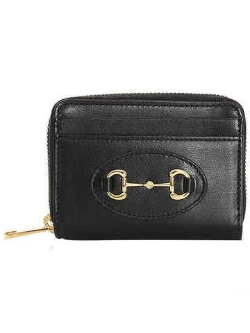 Horsebit Zipper Card Wallet Black - GUCCI - BALAAN 1