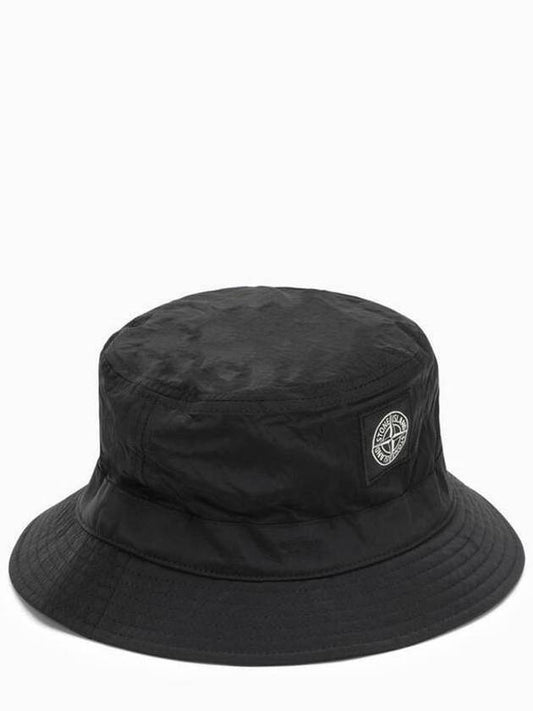 Logo Nylon Bucket Hat Black - STONE ISLAND - BALAAN 2
