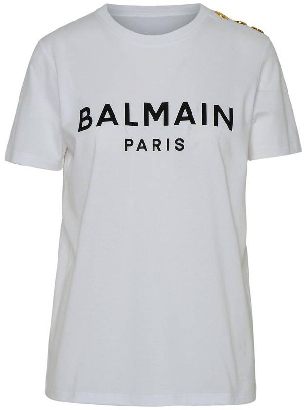 Logo Crew Neck Short Sleeve T-Shirt White - BALMAIN - BALAAN 2