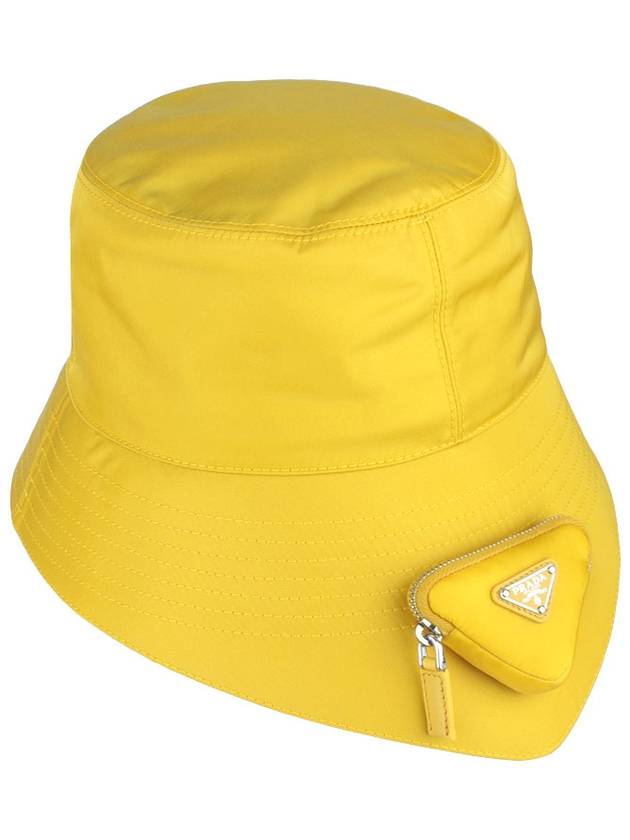 Triangle Logo Pouch Re-Nylon Bucket Hat Yellow - PRADA - BALAAN 8