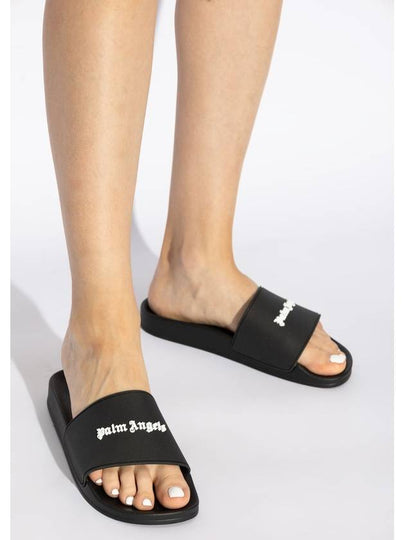 Palm Angels Slides With Logo, Women's, Black - PALM ANGELS - BALAAN 2