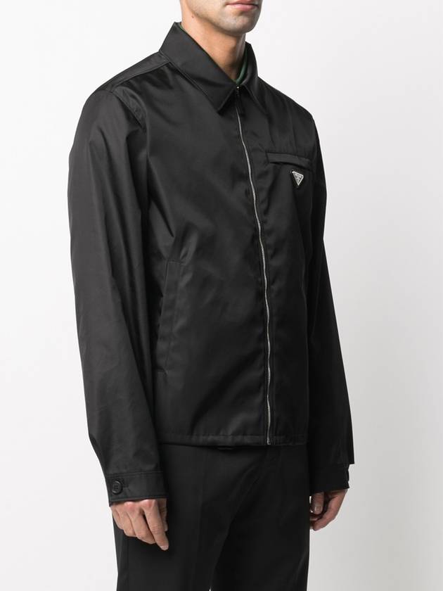 Re-Nylon Zip Up Gabardine Blouson Jacket Black - PRADA - BALAAN 4