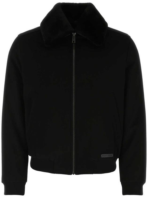 cashmere bomber jacket black - PRADA - BALAAN 1