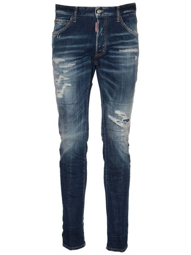 Ripped Cast Wash Cool Guy Straight Jeans Blue - DSQUARED2 - BALAAN 2