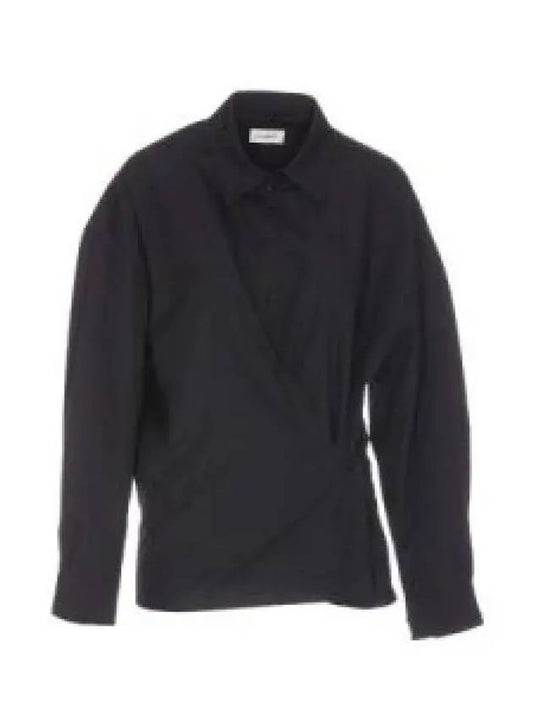 Straight Collar Twisted Shirt Black - LEMAIRE - BALAAN 2