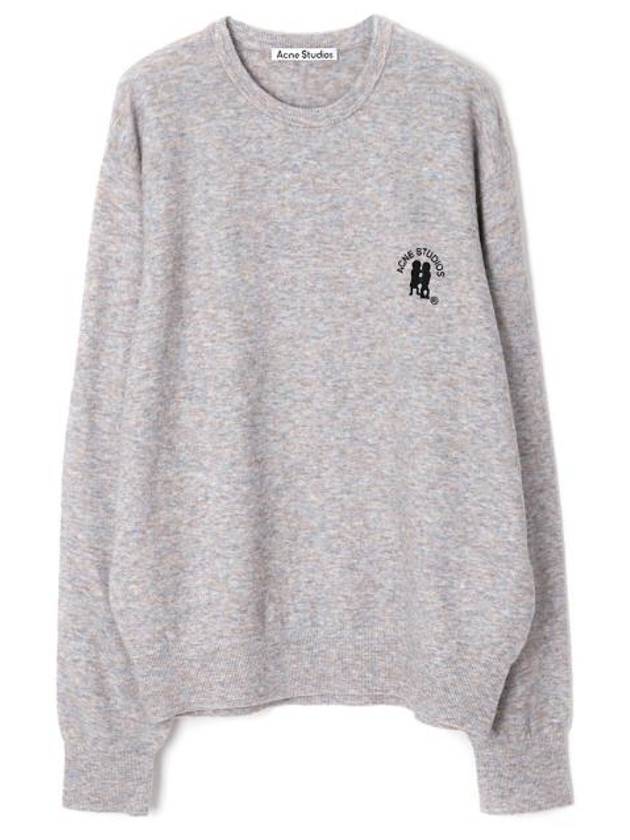 Embroidered Logo Jumper Knit Top Light Grey - ACNE STUDIOS - BALAAN 2