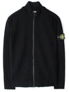 503A1 Stretch RWS Wool Knit Cardigan Black - STONE ISLAND - BALAAN 2