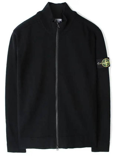 503A1 Stretch RWS Wool Knit Cardigan Black - STONE ISLAND - BALAAN 2