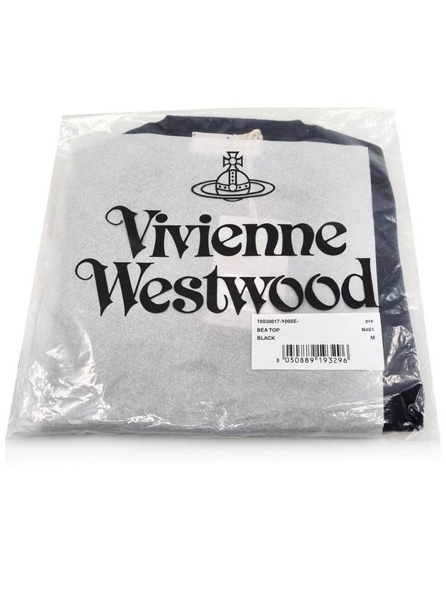 Bea Embroidery Logo Short Sleeve Knit Top Black - VIVIENNE WESTWOOD - BALAAN 3