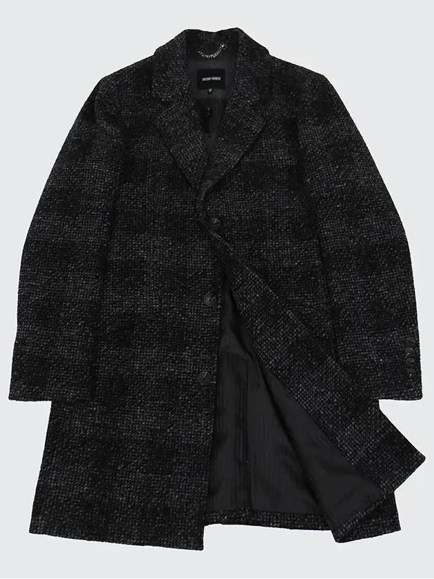 Check pattern black wool blend half coat CO113 - IKALOOOK - BALAAN 4