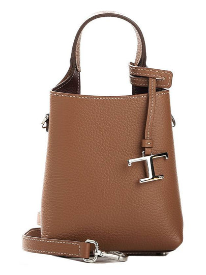 Micro Leather Mini Tote Bag Brown - TOD'S - BALAAN 2