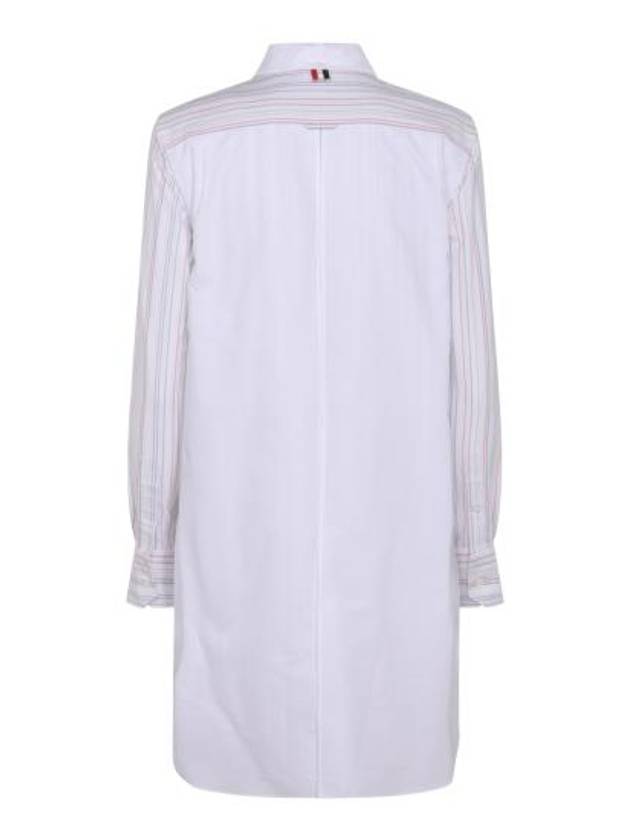 Pleated Back Striped Oxford Short Dress - THOM BROWNE - BALAAN 5