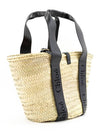 Sense Medium Raffia Basket Tote Bag Black - CHLOE - BALAAN 4