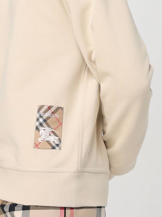 Check Label Cotton Sweatshirt Nutmeg - BURBERRY - BALAAN 6