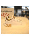 Metallic Logo Low Top Sneakers White - DOLCE&GABBANA - BALAAN 8