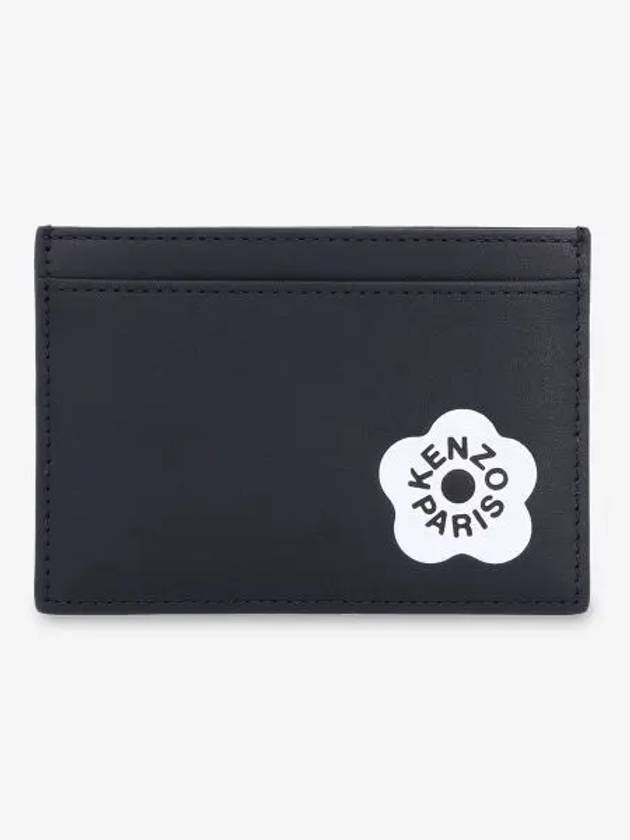 Stamp Logo Print Leather Card Wallet Black - KENZO - BALAAN 2