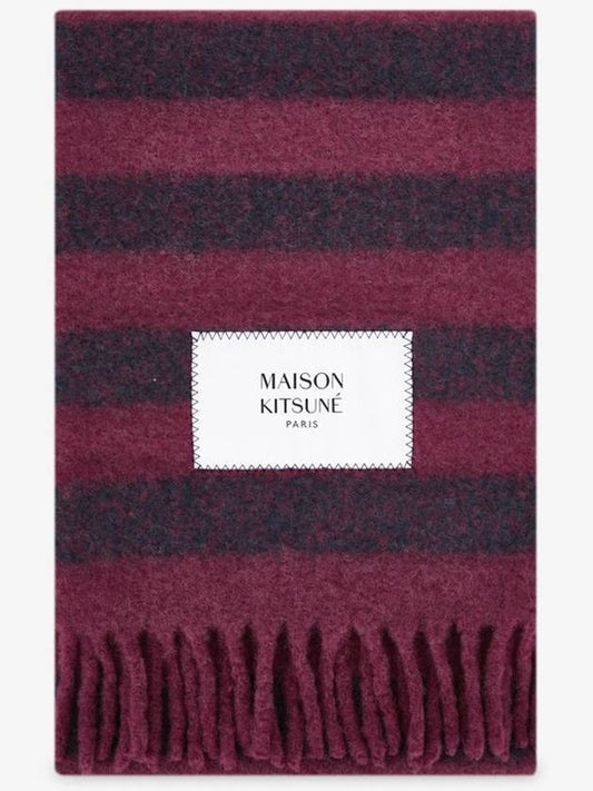 Women s Logo Patch Grape Ink Blue Muffler LW06202WA0019 GB - MAISON KITSUNE - BALAAN 2