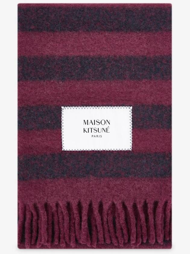 Women s Logo Patch Grape Ink Blue Muffler LW06202WA0019 GB - MAISON KITSUNE - BALAAN 1