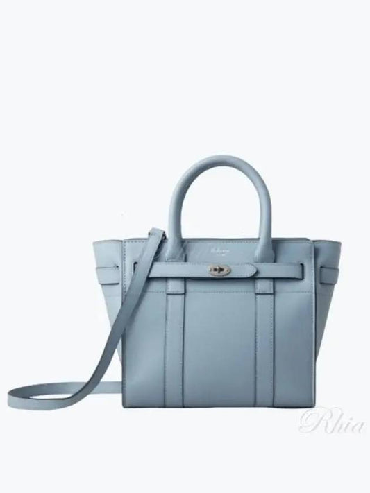 Bayswater Zipped Mini Tote Bag Blue - MULBERRY - BALAAN 2