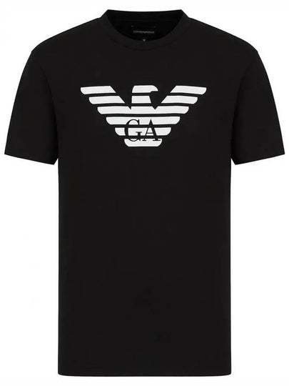 logo print short sleeve t-shirt black - EMPORIO ARMANI - BALAAN 2