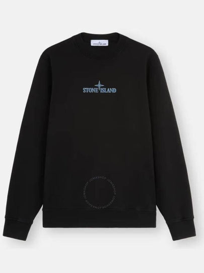 Cotton Fleece Crew Neck Sweatshirt Black - STONE ISLAND - BALAAN 2