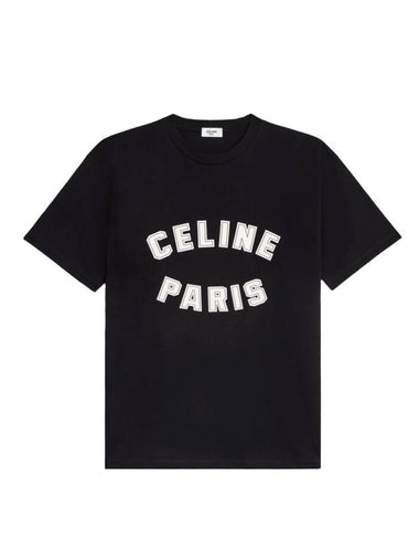 Paris Loose Cotton Jersey Short Sleeve T-Shirt Black - CELINE - BALAAN 1