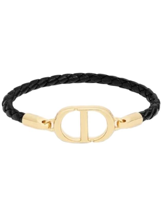 30 Montaigne Leather Bracelet Black Gold - DIOR - BALAAN 1