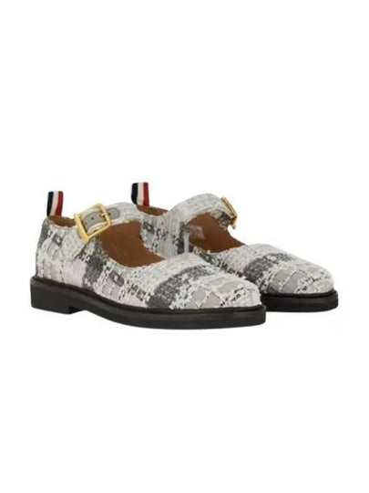 Tartan Check Tweed Ballerina Shoes Medium Grey - THOM BROWNE - BALAAN 2