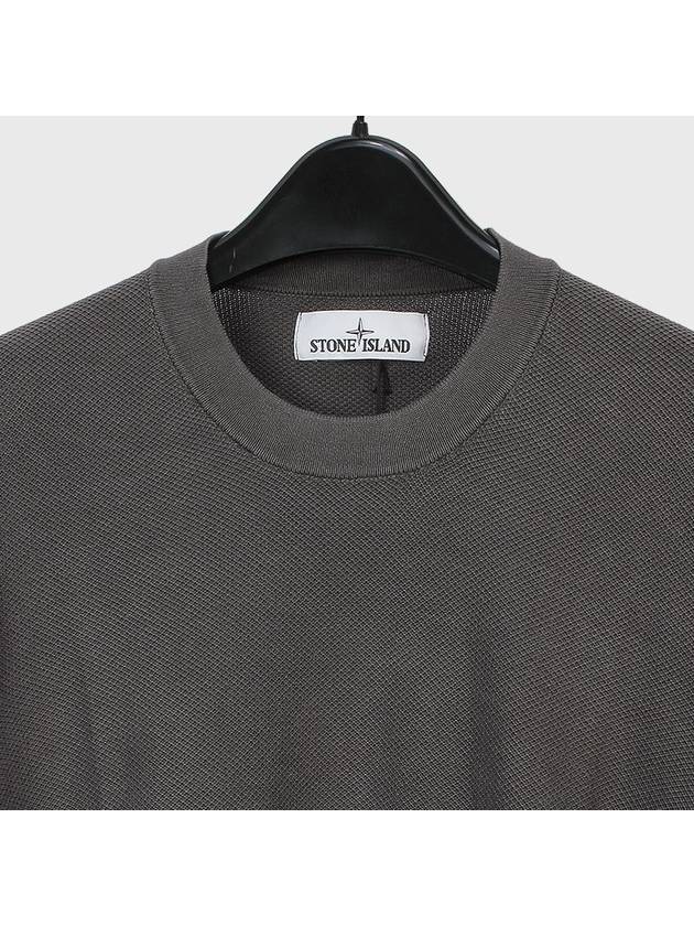 Wappen Patch Crew Neck Cotton Knit Top Grey - STONE ISLAND - BALAAN 4