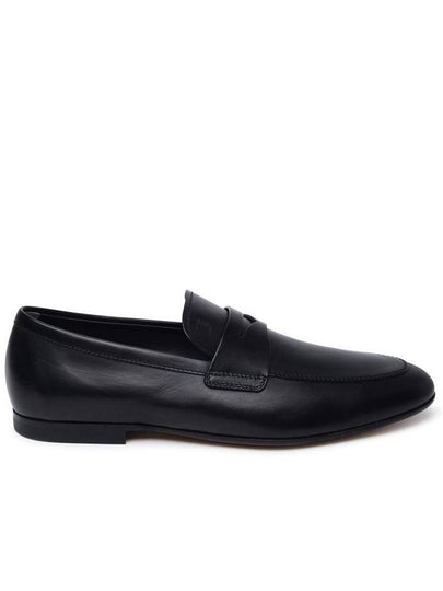 Men's Small Logo Leather Penny Loafer Black - TOD'S - BALAAN 2