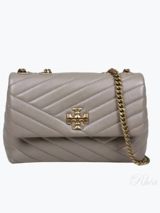 Kira Chevron Convertible Strap Small Shoulder Bag Grey Heron - TORY BURCH - BALAAN 2