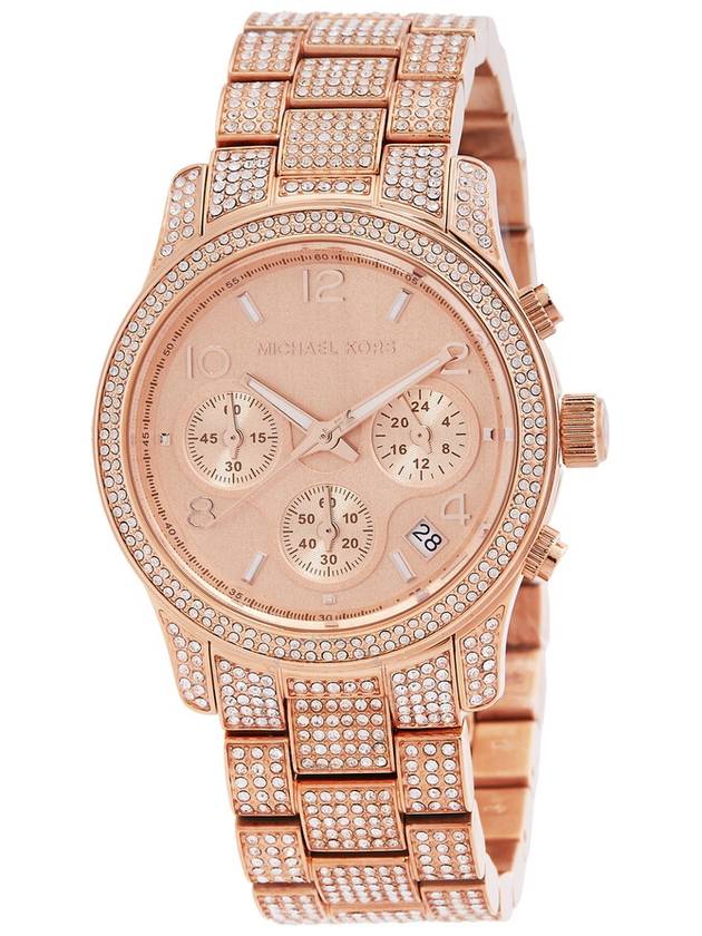 Michael Kors Runway Chronograph Quartz Crystal Rose Gold Dial Ladies Watch MK7481 - MICHAEL KORS - BALAAN 1