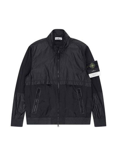 Logo Patch Recycled Nylon Track Jacket Black - STONE ISLAND - BALAAN 2