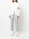 Cotton Jersey Flower 4 Bar V Neck Cardigan White - THOM BROWNE - BALAAN 3