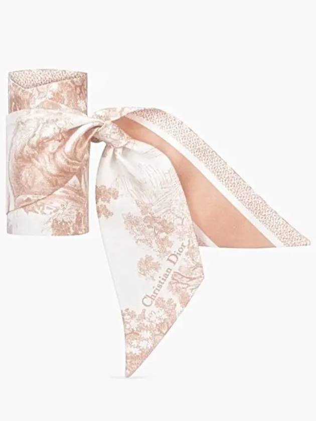 Toile de Jouy Sauvage Mitzah Silk Twill Scarf Ivory Pink - DIOR - BALAAN 5